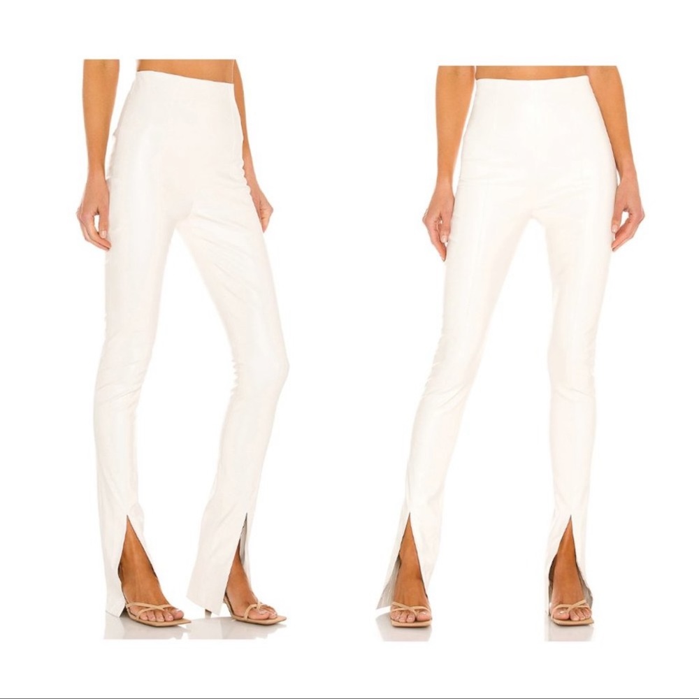 Amanda Uprichard X REVOLVE | Leather Malta Pant in Cream Size S